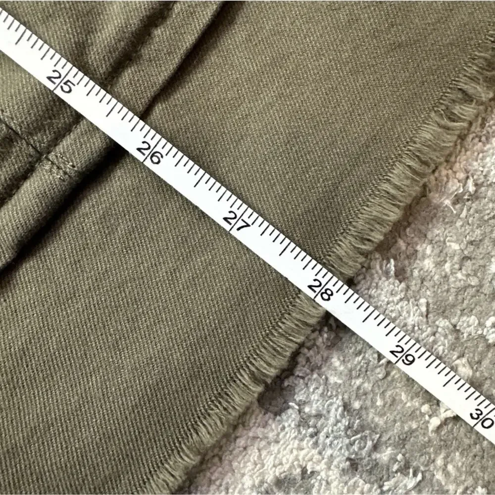 Moussy Olive Green Military Utility Button Front Jacket Logo Belted‎ Size Free